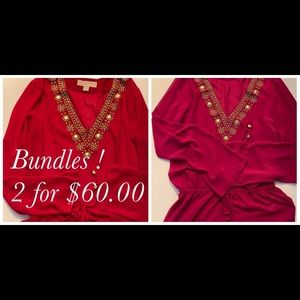 2 MK tops , red , pink in bundle special